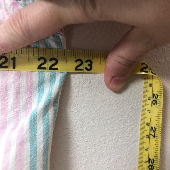 Vintage steeplechase pastel striped short sleeve top 80s mom shirt size large - Picture 8 of 9